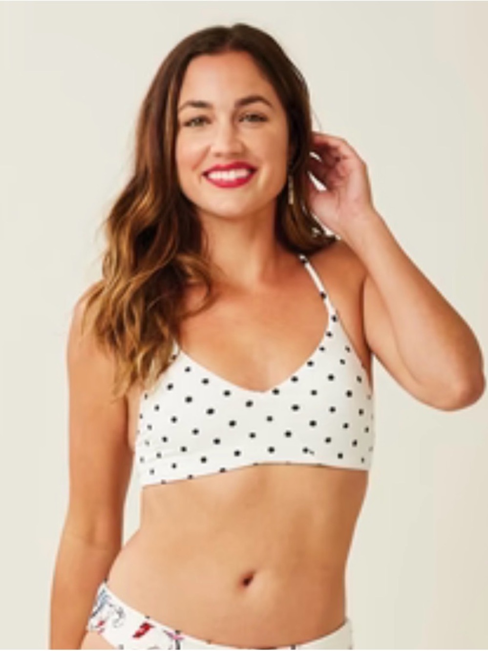 Carve Designs HAYES TOP White Polka Dot Bikini Top - Picture 3 of 3